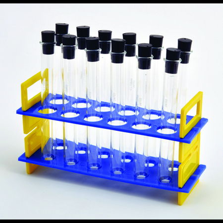 UNITED SCIENTIFIC Test Tube Rack W/ 24Ml Glass Tubes And R TTRSET